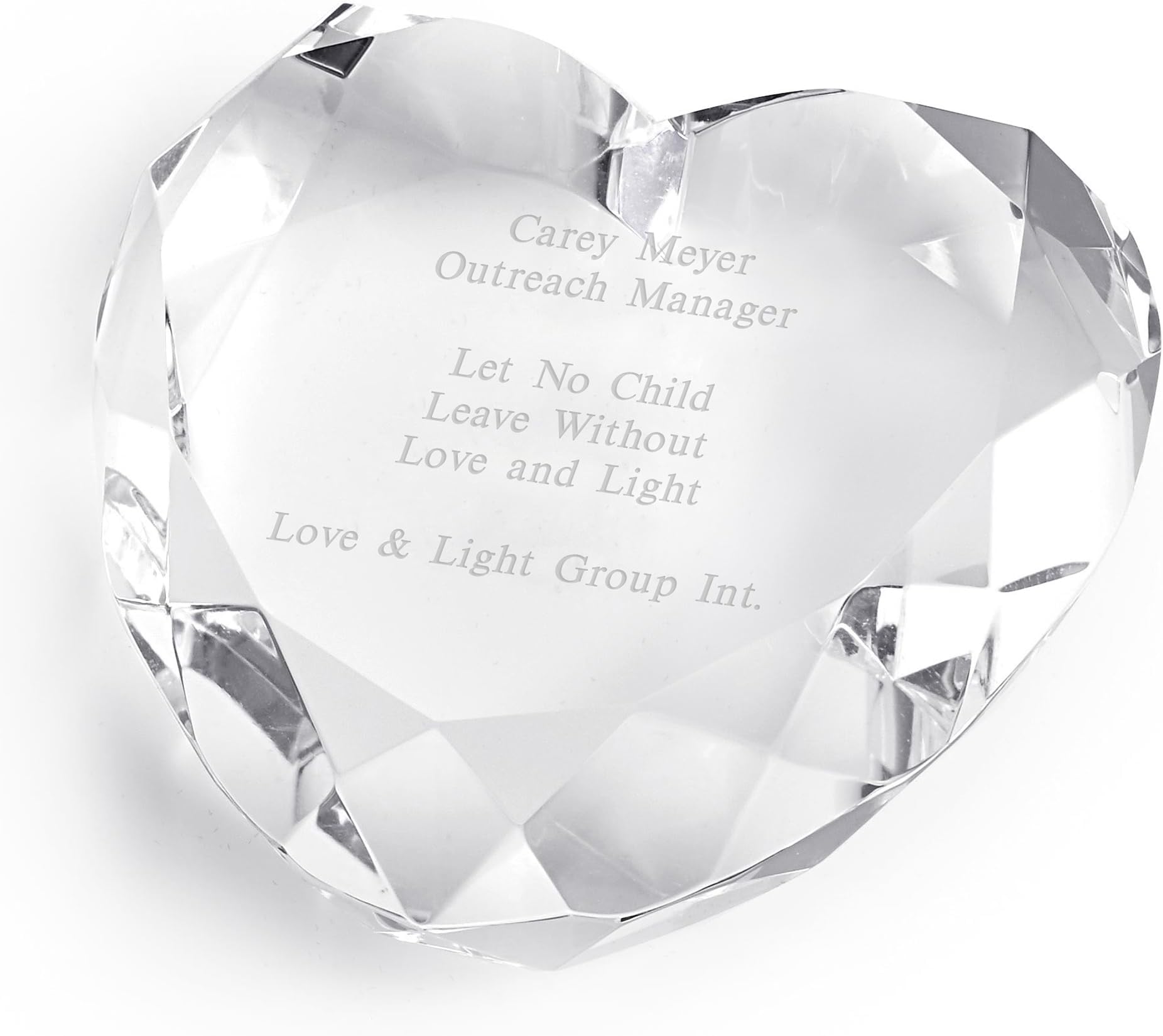 Clear Crystal Heart Shaped Paperweight (Free Customization)