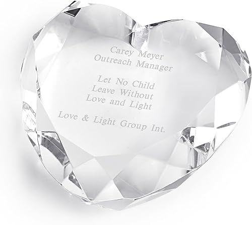 THINGS REMEMBERED Pisapapeles en forma de corazón de cristal transparente (personalización gratuita)