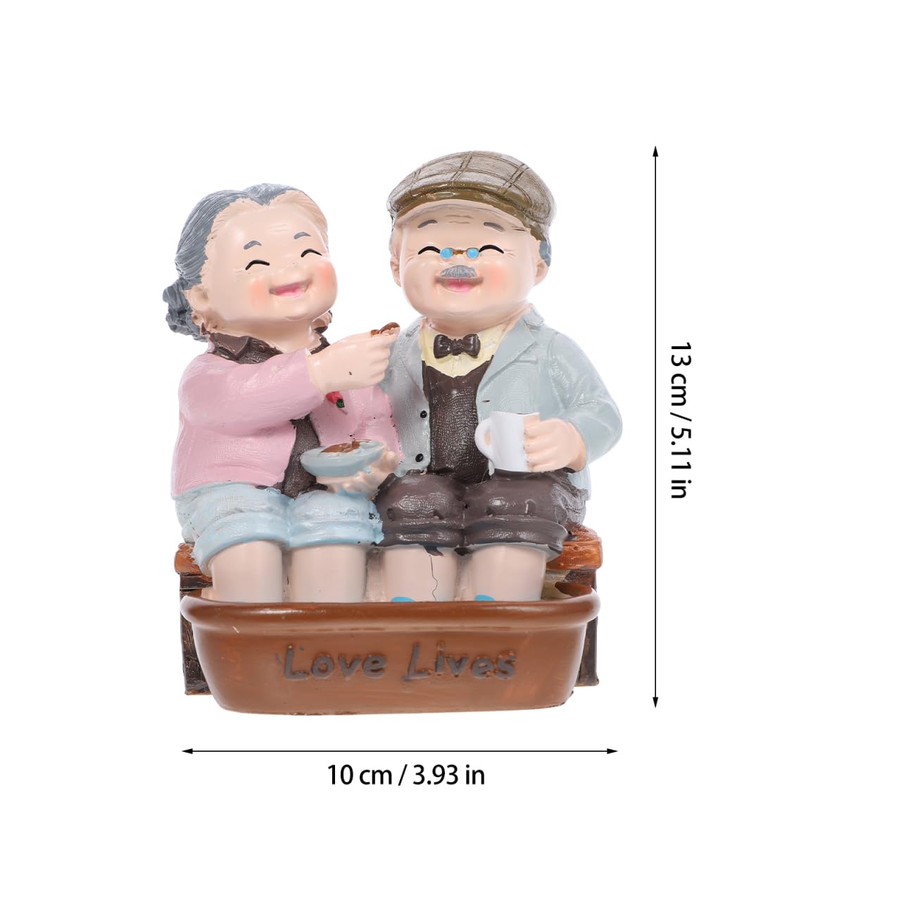 Homoyoyo Figurine di Coppia di Anziani in Resina Marito Figure Torta Topper Anziani Modello In Miniatura Il Nonno E Nonna Decorazione Torta Creativo Ornamento Casa Mini Ornamento