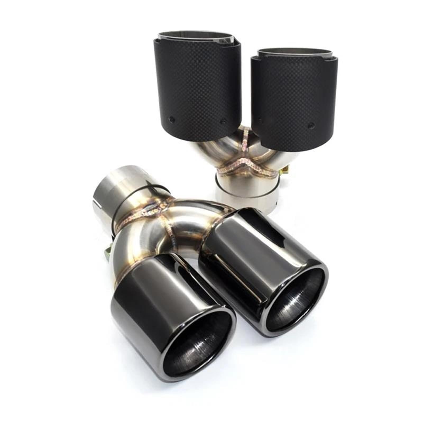 1 Szt Podwójna Końcówka Wydechu Ze Stali Nierdzewnej Rura Wydechowa Rura Wydechowa Wydech Samochodowy 60mm Dysza Wlotowa Dla BMW E90(Black 1 pcs)