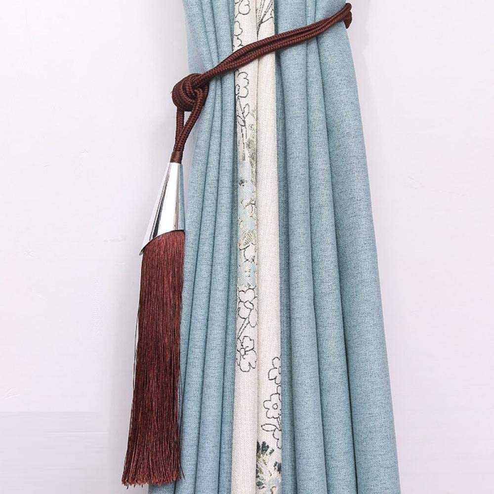 2 alzapaños decorativos para cortinas, color café gris, con borlas, para cortinas, accesorios elegantes para colgar en ventanas