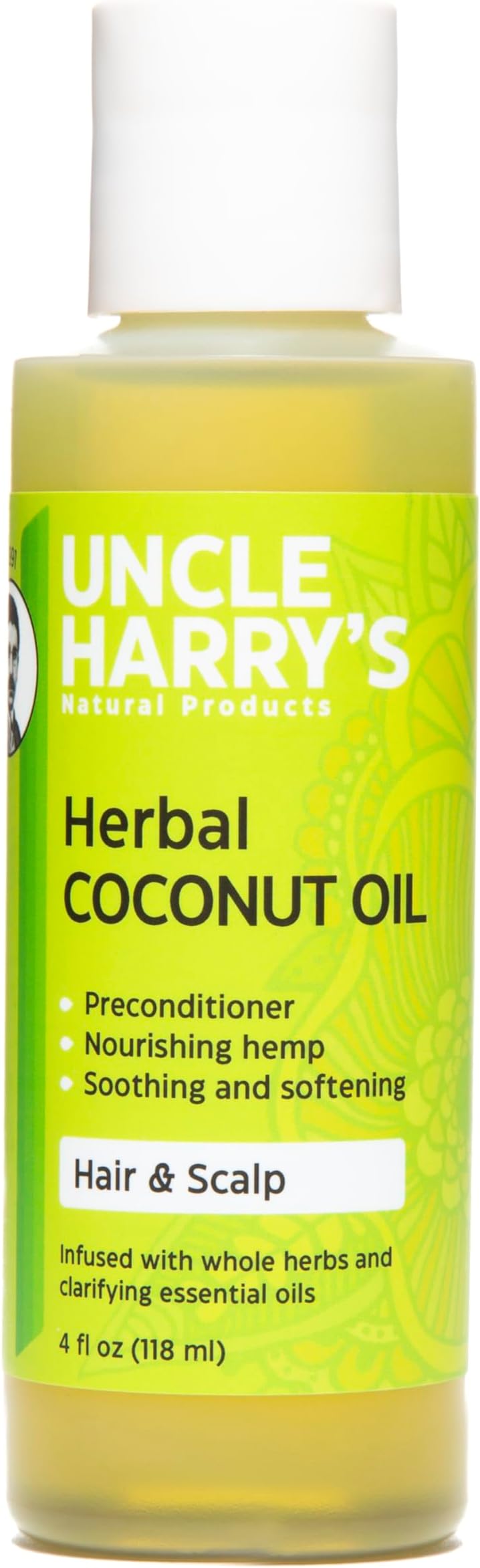 Herbal Coconut Oil for Hair by Uncle Harry's Natural Products (4oz Oil)