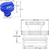 Vista 25 de Paquete combinado de tapa de combustible de aluminio Illlet, tapa de combustible diésel para Dodge – Tapa magnética verde diésel y tapa DEF azul