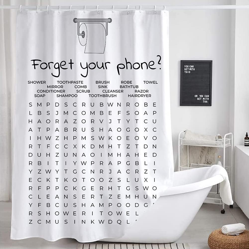 JAWO Funny Shower Curtain for Bathroom, Fun Butt Hilarious