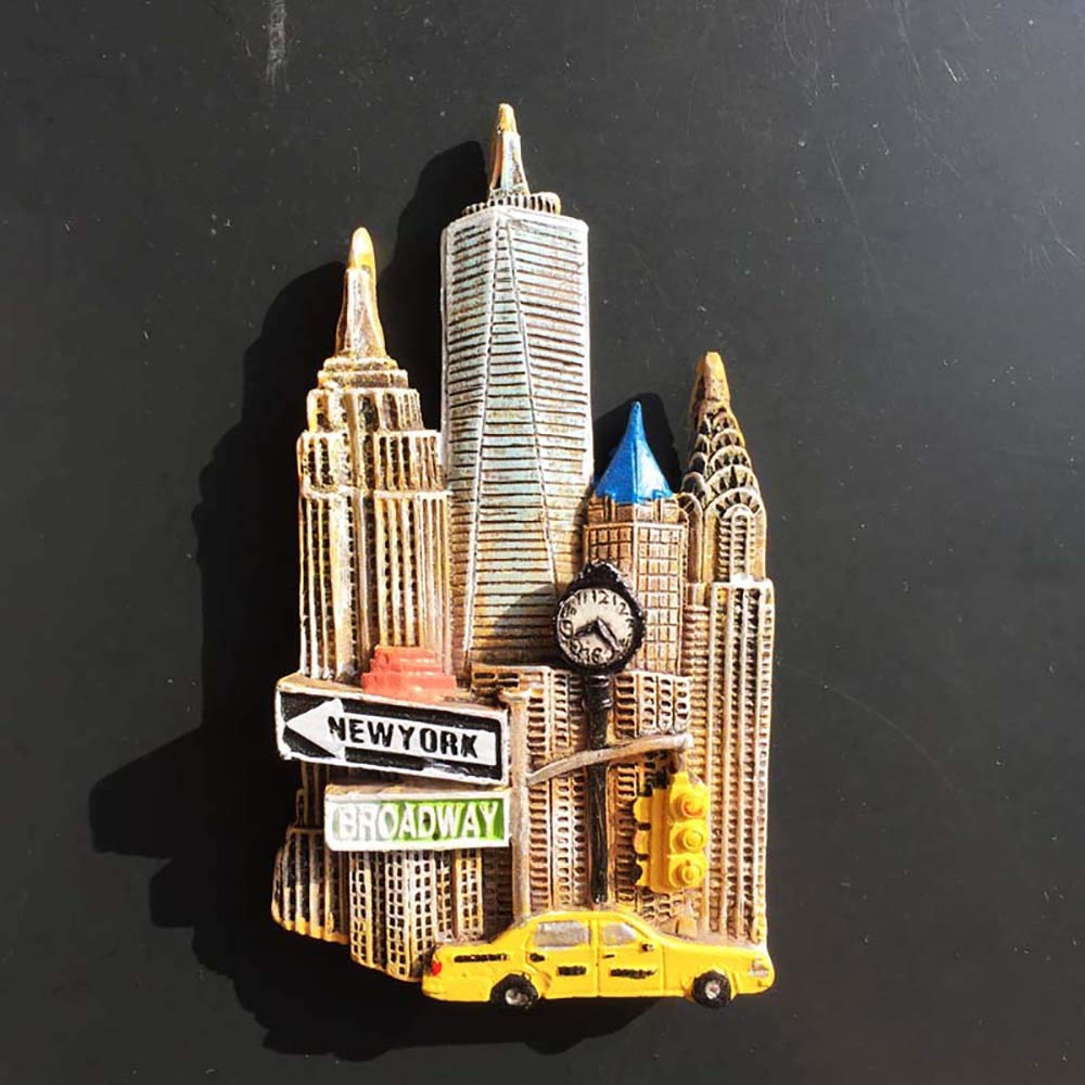 Magnete Da Frigorifero 3D New York - Souvenir Di Viaggio In Resina 5,2x8,8 Cm - Regalo Decorativo America