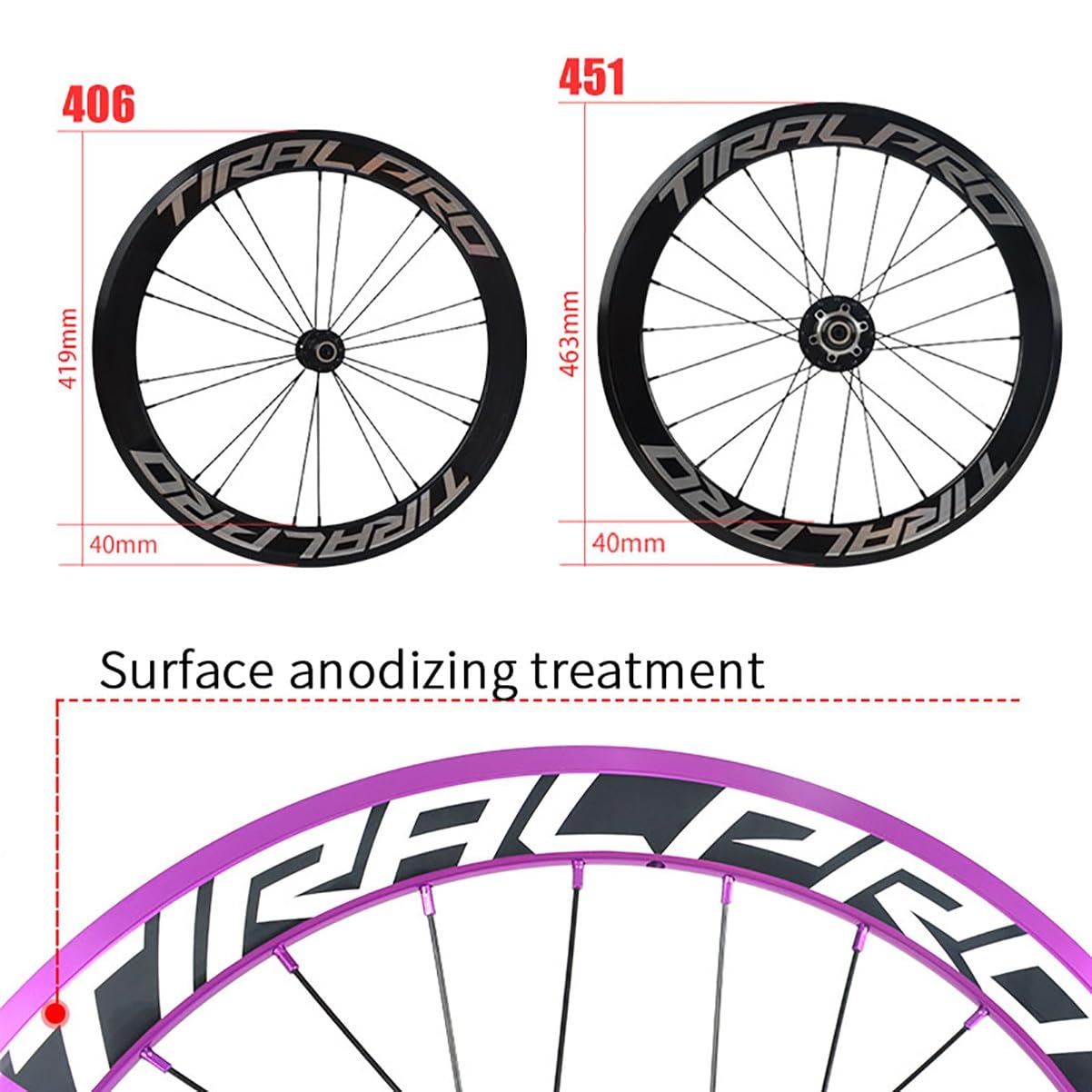 20'' 406/451 Juego De Ruedas Para Bicicleta Plegable Doble Capa Llanta BMX | 24H Freno De Disco Ruedas De Liberación Rápida Para Cassette 7-11 Velocidades(Gold,406)