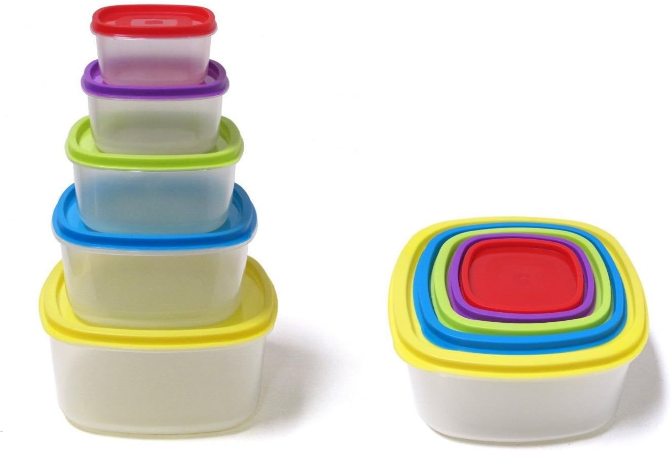10 Pcs Always Fresh Plastic Food Storage Containers Set