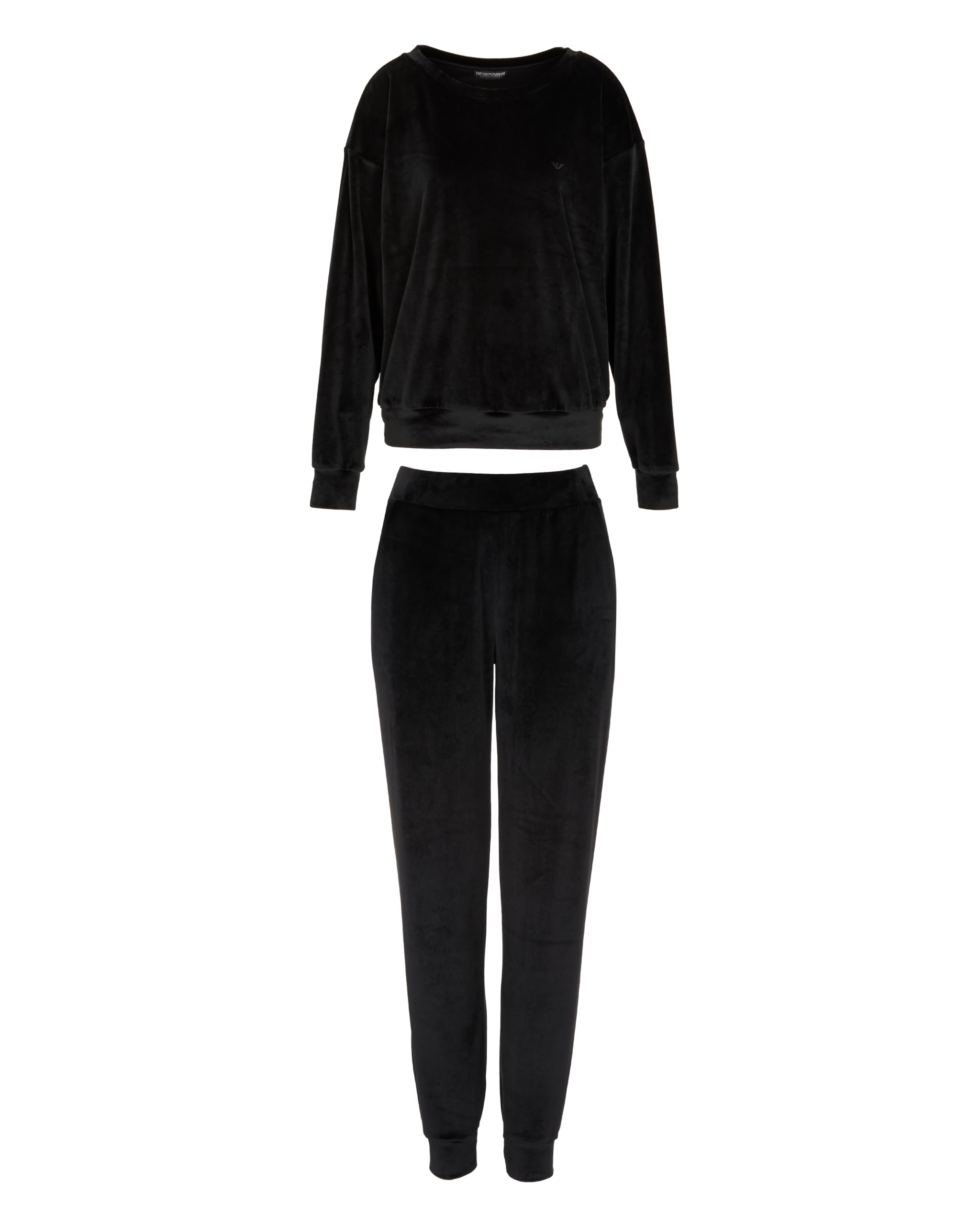 Emporio Armani WOMAN'S CHENILLE TRACKSUIT SET BLACK M