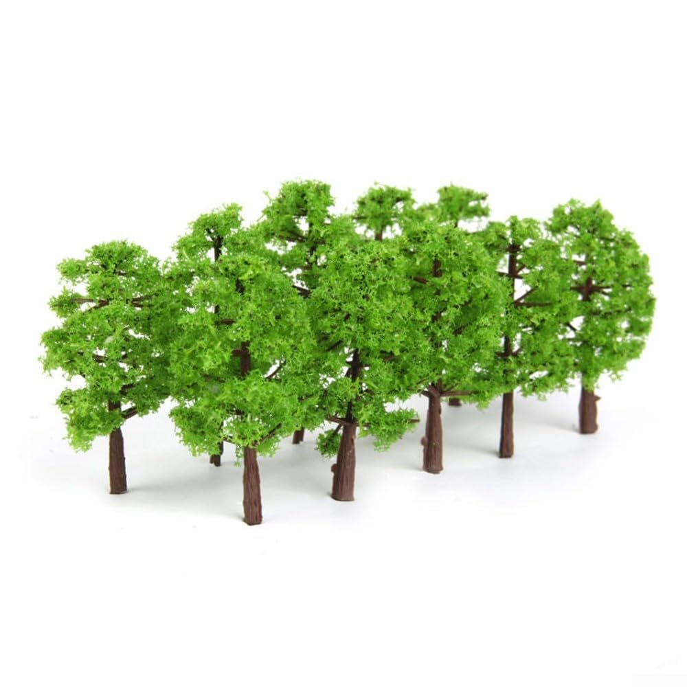 30pcs Miniature Model Trees 3.5cm Mixed Green Scale Scenery for N Gauge Train Railroad Layouts Park Diorama Building Architecture School Projects