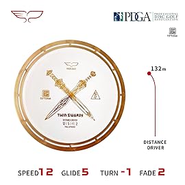 yikundiscs Yikun Twin Swords Understable Distance Driver| Pro Worlds 2025 Limited Edition | Beginner-Friendly Max-Distance Disc | Wind-Resistant & Easy-Glide Control | PDGA Approved 170-175gGolden