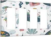 Vista 68 de Cubierta de Interruptor de Luz de 1 Gang con Escena de Flores de Grecia Mediterránea, Dispositivo Individual Basculante/GFCI, Placa Decorativa