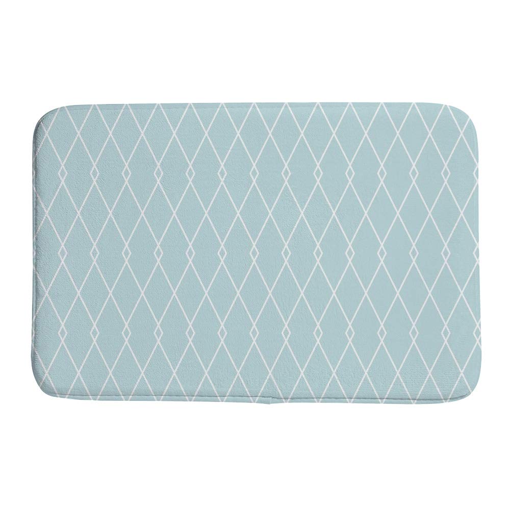 Tapis de bain velours corail motif géométrique décoration de luxe