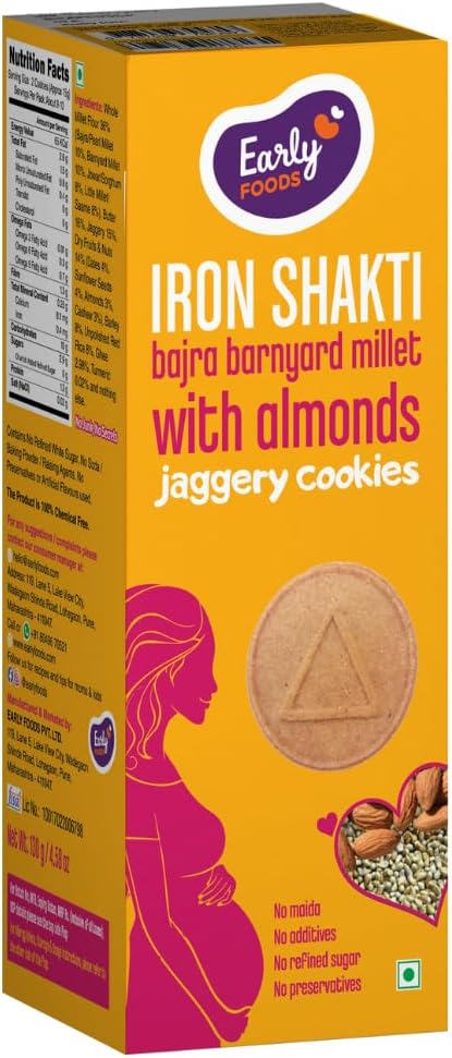 Early Foods Organic Bajra & Barnyard Millet Cookies with Almonds 150 g (5.29 OZ)
