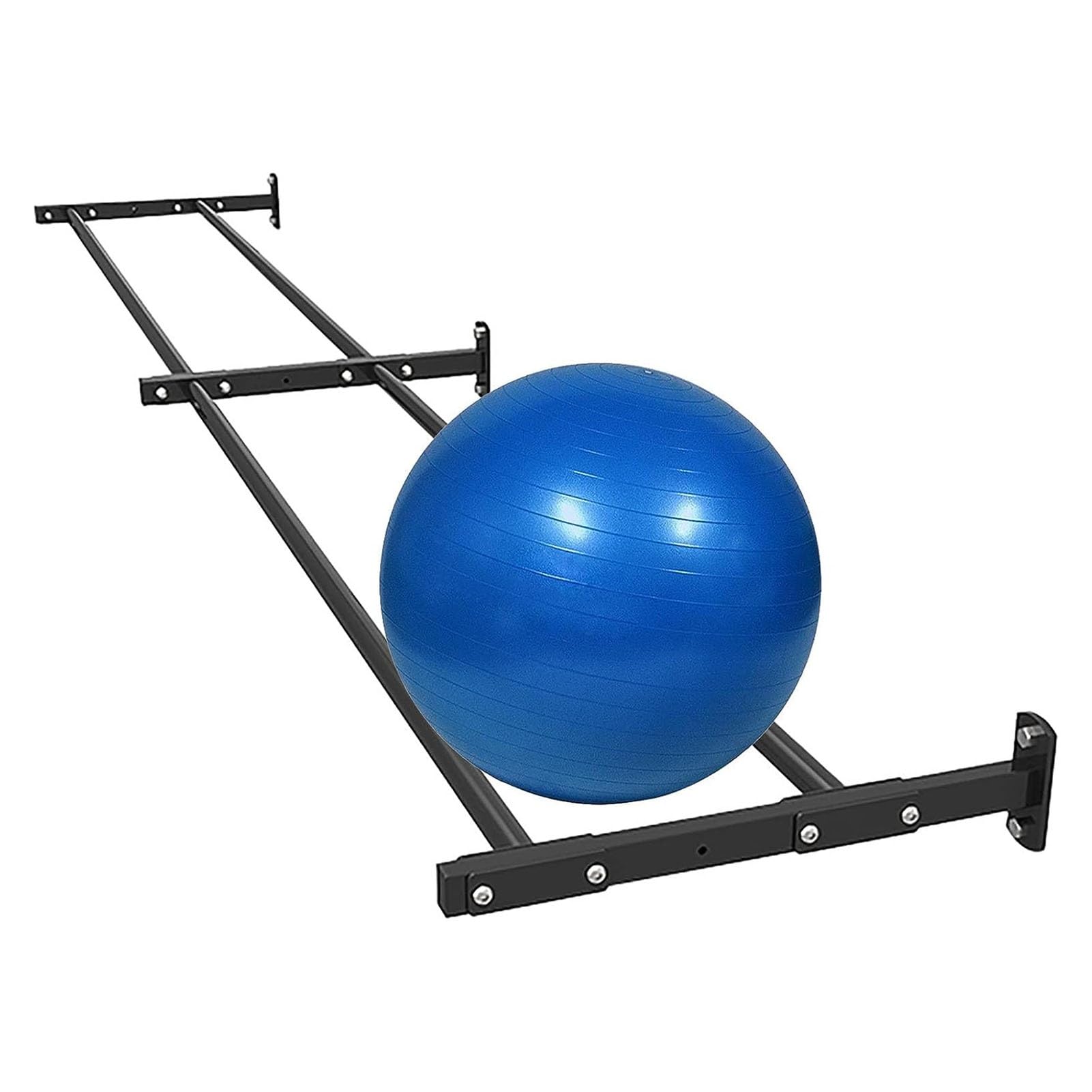 Support Mural Pour Ballons D'exercice - Range Balles De Yoga, Stabilité, Médecine - 65x120x30cm, Bras Réglables