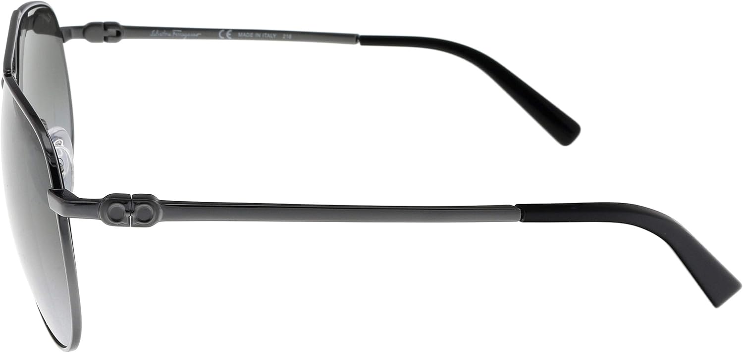 Salvatore Ferragamo Aviator Sunglasses SF157S 069 Ruthenium/Black 60mm 157