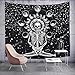 Skull Tapestry Meditation Skeleton Wall Hanging Tapestry, Chakra Starry Tapestry-Black and White Stars, Mural for Bedroom, Living Room, Dorm, Home Decoration (59.1