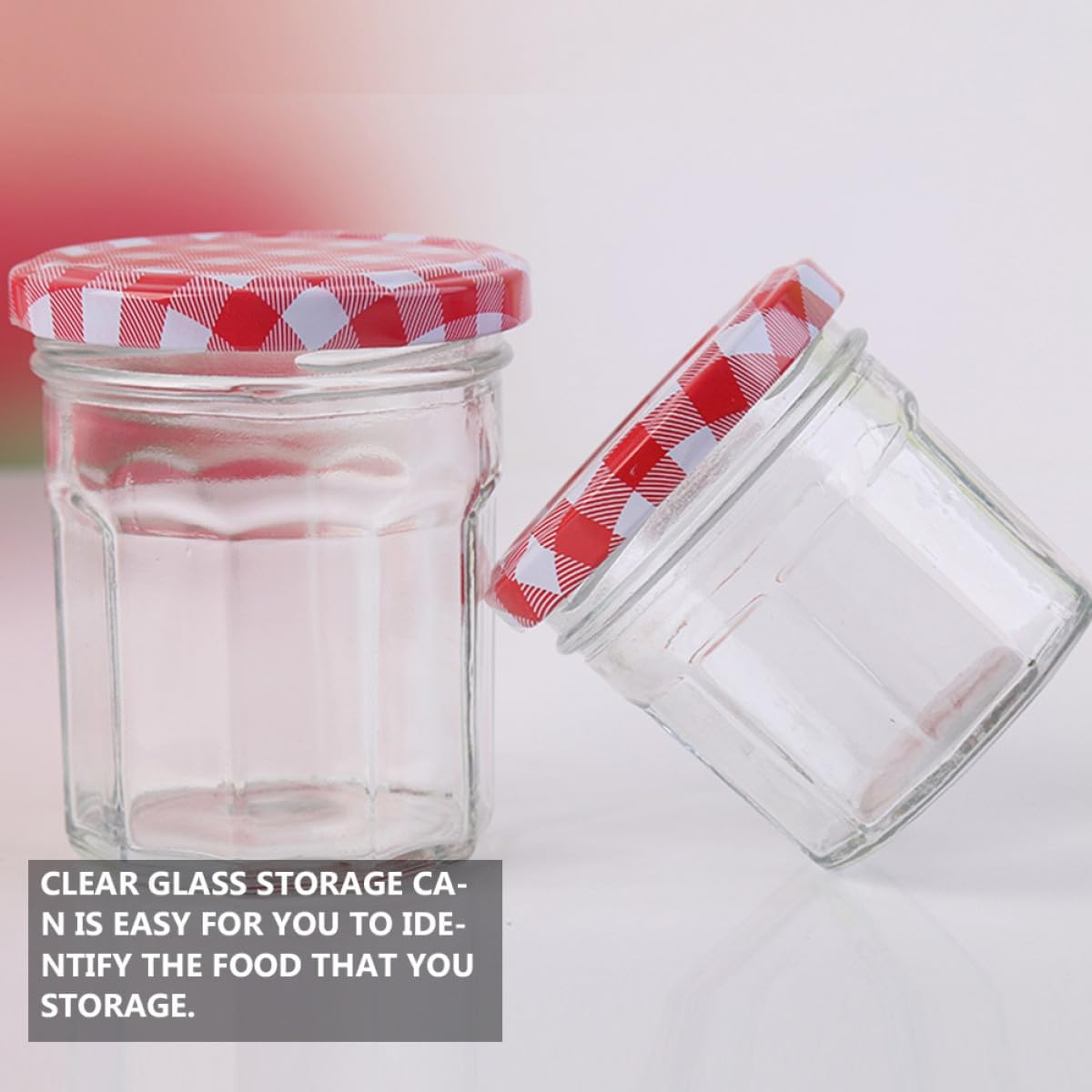 6pcs 200ml Glass Honey Jars with Lids Airtight Food Safe Storage Containers for Kitchen Pantry Jam Sauce Candy Storage