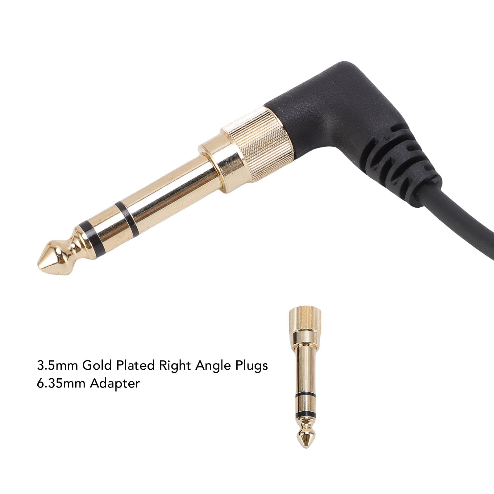 Cavo Audio Arrotolato per Pioneer DJ HDJ-CUE1 HDJ-CUE1BT HDJ-X5 HDJ-X7 HDJ-S7 Cuffie, Cavo di Estensione Angolo Retto a 90 Gradi, con Adattatore da 6,35 Mm