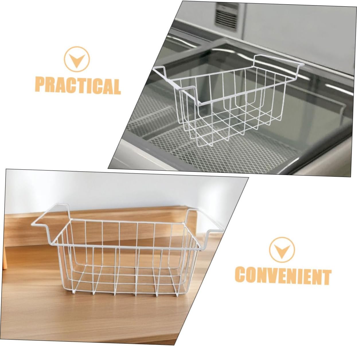 MAGICLULU 2Sets Metal Wire Storage Dividers for Efficient Freezer Organization Stackable Food Storage for Chest Freezers and Refrigerators