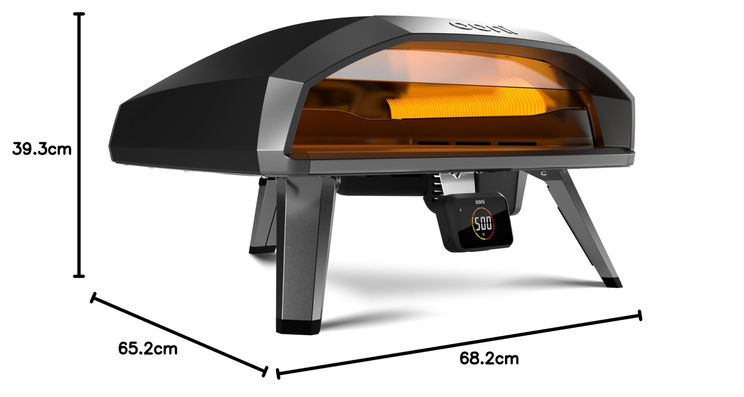 Ooni Koda 2 Pro – Four à Pizza à Gaz 18" – Noir Fonte – 2 Zones de Cuisson – Pizza Napolitaine en 60s – Four Extérieur Haute Performance - (37mbar Propane FR)