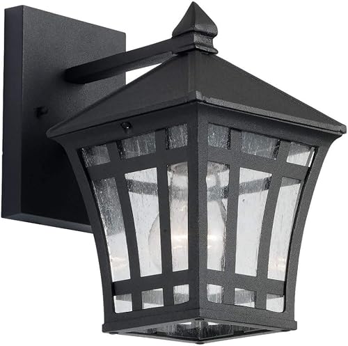 Sea Gull Lighting 88131-12 Herrington - Farol exterior de pared para exteriores, uno - ligero, negro
