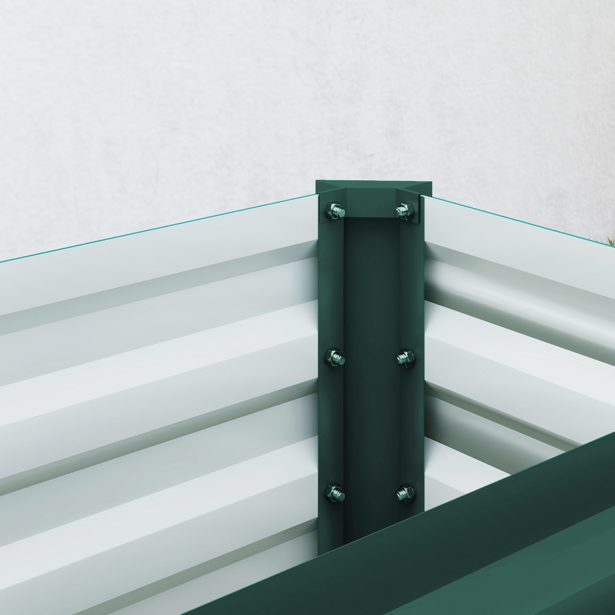 Outsunny Letto per Orto Rialzato da Esterno 394L, Fioriera da Balcone in Acciaio Galvanizzato con Fondo Aperto, per Piante, Fiori e Verdure, 240x40x45cm, Verde