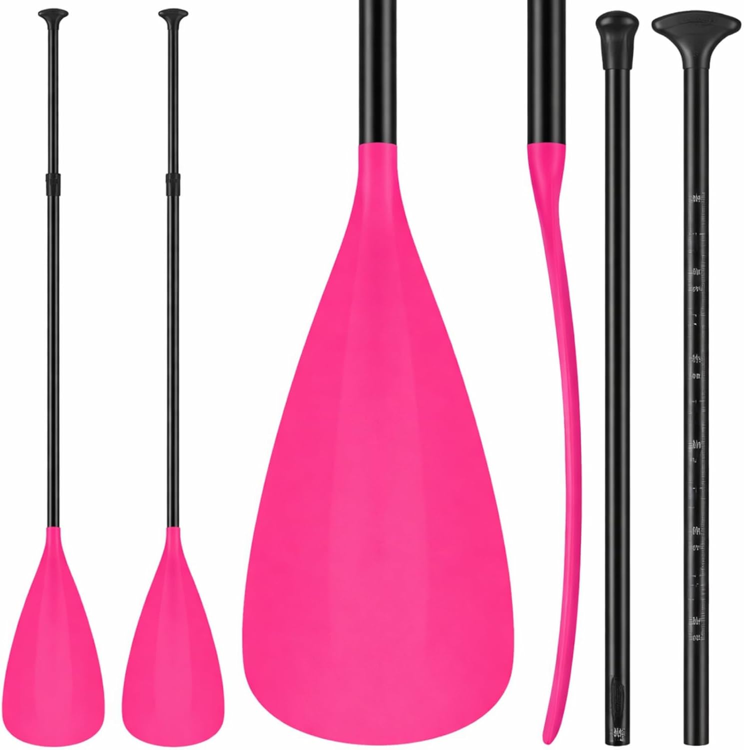 Hollowfly 2 Set of 3 Pieces Sup Paddle Board Paddle Kayak Adjustable Stand up Oar Aluminum Alloy Lightweight Replacement Paddleboard Detachable Aluminum Alloy Shaft for Surfing Fishing