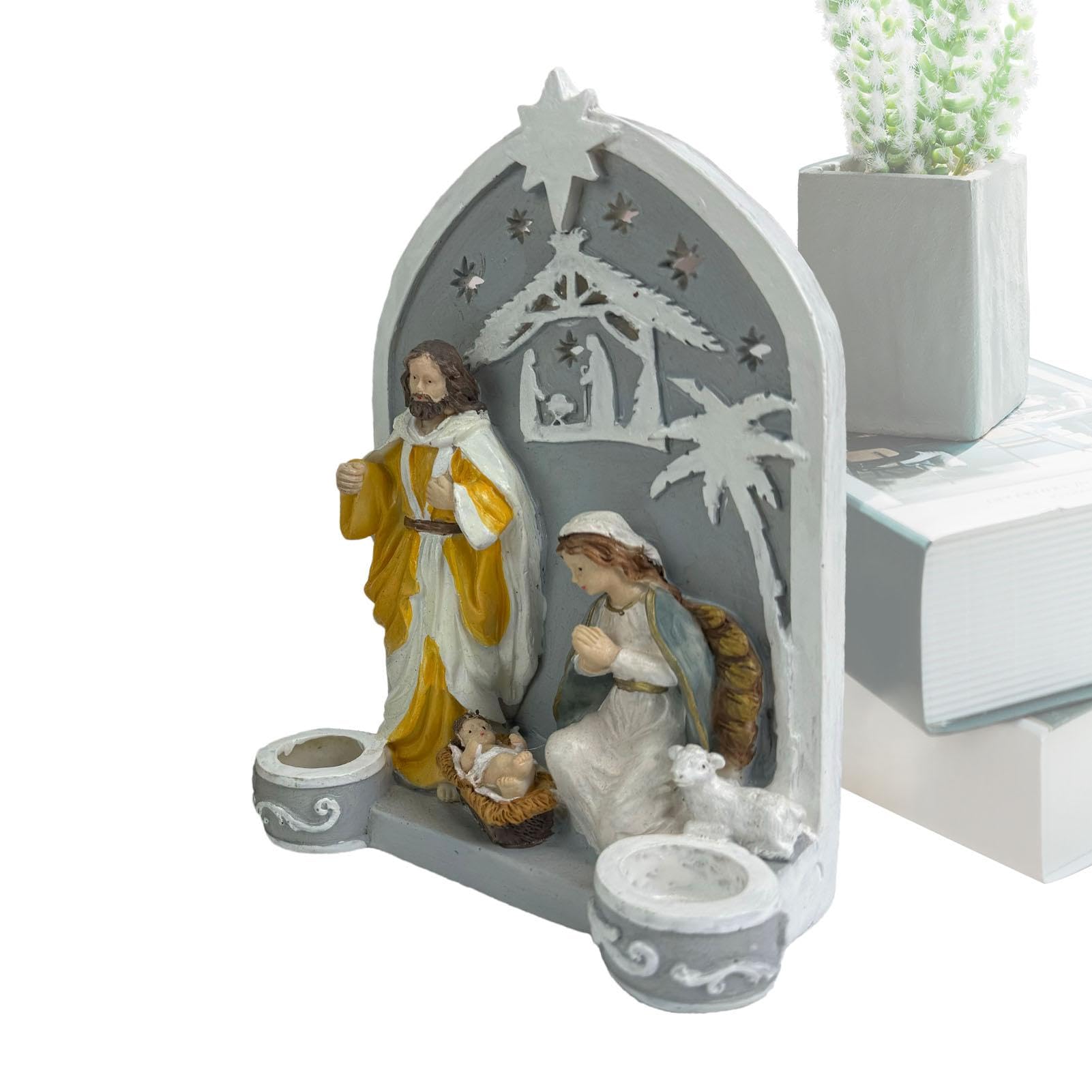 Bougeoir statue de Sainte pour illuminer votre table et crèche de Noël