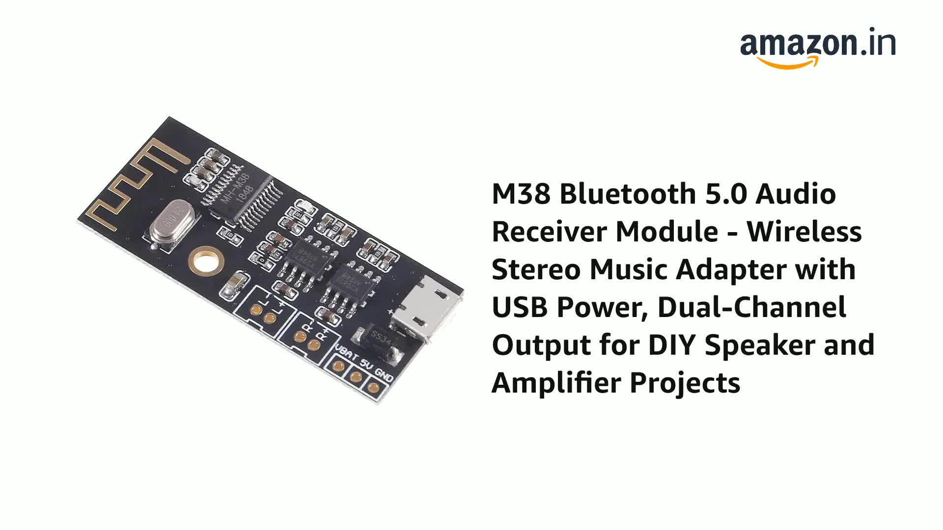 M38 Bluetooth 5.0 Audio Receiver Module - Wireless Stereo Music