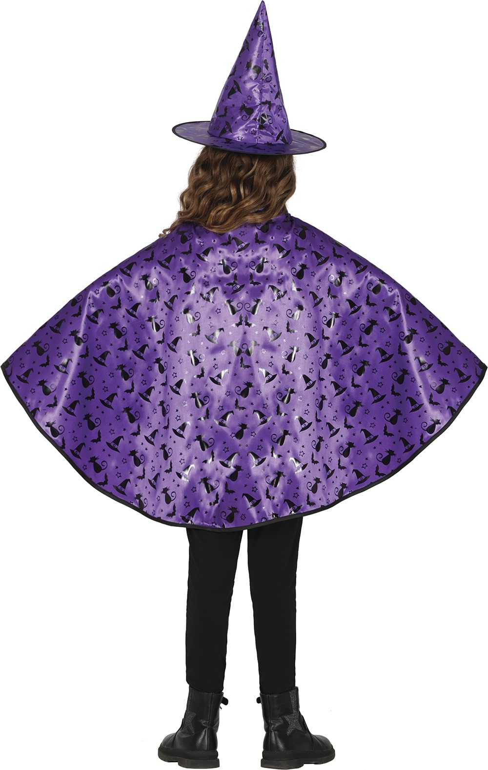 FIESTAS GUIRCA | Child Witch Fancy Dress Set (50 cm) - Cape and Hat for Halloween Costumes and Witch Parties - Ideal Accessory for Boys and Girls - Purple