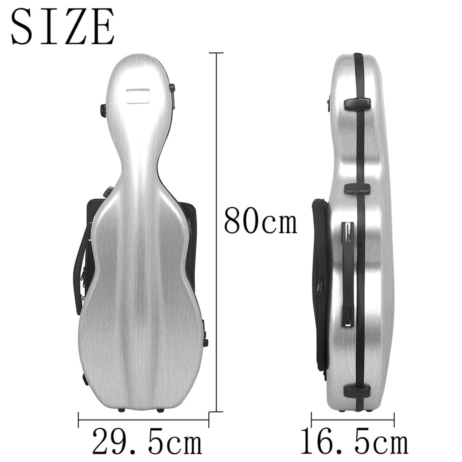 Boîte de violon en fibre carbone composite 4/4 | Sac à partitions robuste et léger en composite(Silver)