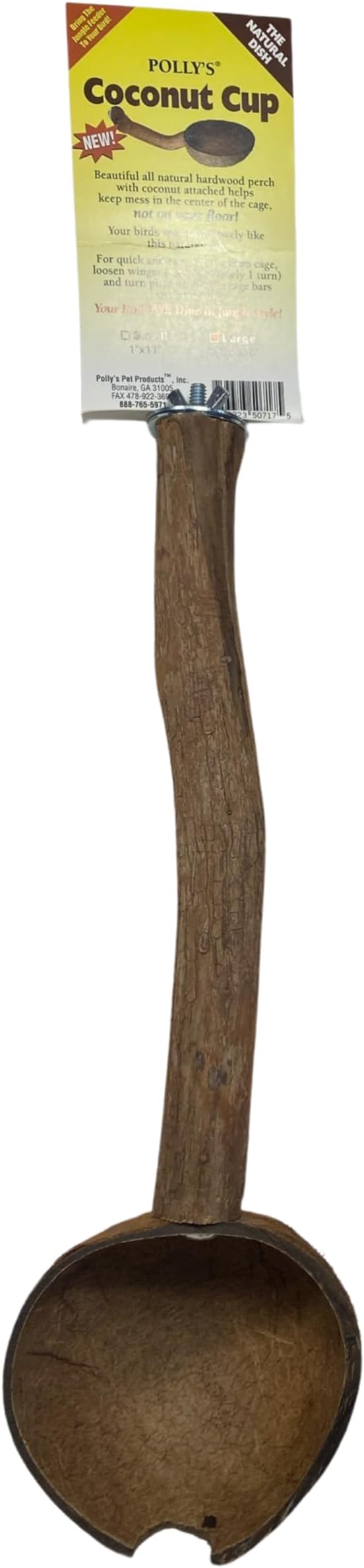 Polly's Coconut Pet Bird Cup, Large