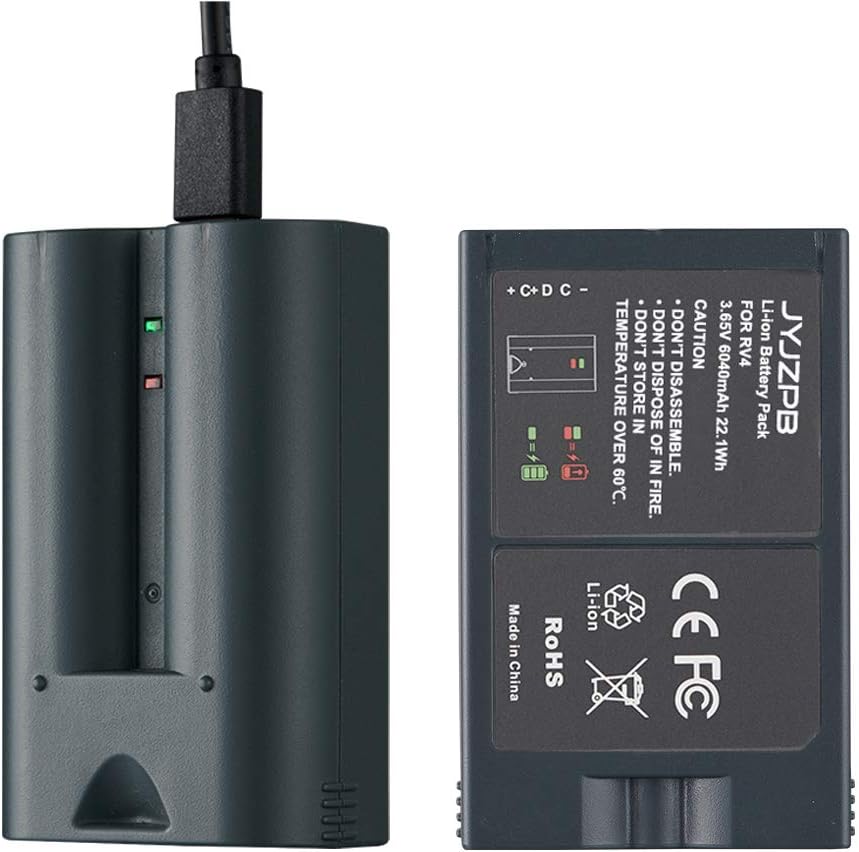 JYJZPB Ring DoorBell 2 Replacement Battery, 2 Packs 3.65V 6040mAh Rechargeable Batteries Compatible with Ring Video Doorbell 2, Stick Up Camera and Door View Cam
