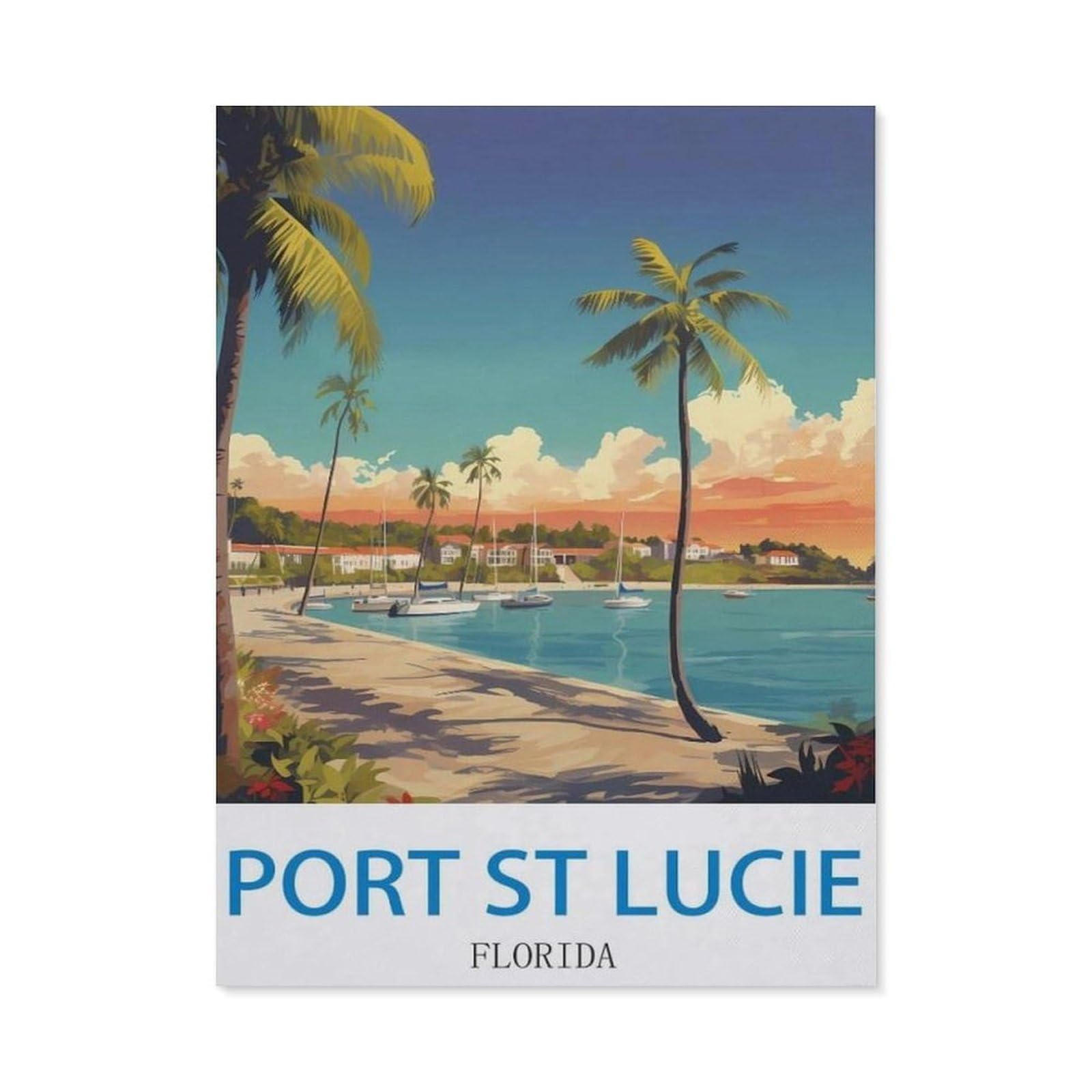 Port St Lucie Florida，Tin Signs Gift Funny Vintage Metal Sign Plaqu Poster Wall Art Pub Bar Kitchen Garden Bathroom Home Decor(15x30cm）6x12 inch-ED50