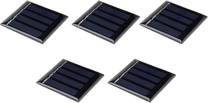 DMiotech 5 Pack 2V 80mA 53.5mm x 53.5mm Mini Solar Panel Cell for DIY Electric Power Project