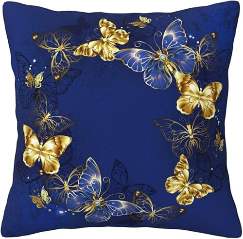 Miniatura 7 de Aimeryup Fundas de almohada decorativas de 20 x 20 pulgadas, diseño de mariposa azul, fundas de cojín decorativas para sala, fundas de almohada