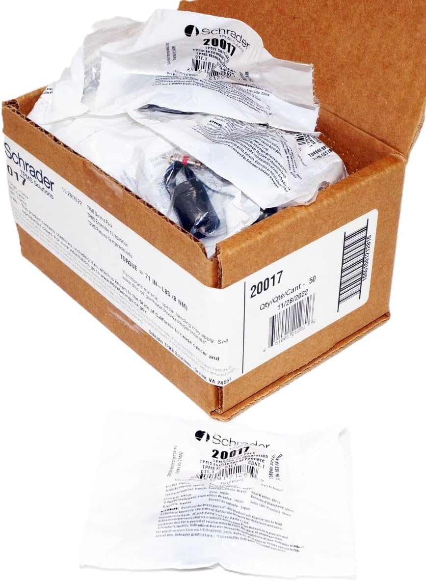 Schrader 20017 TPMS Service Pack - Volkswagen Aluminum Clamp-in Components - 50 Pack