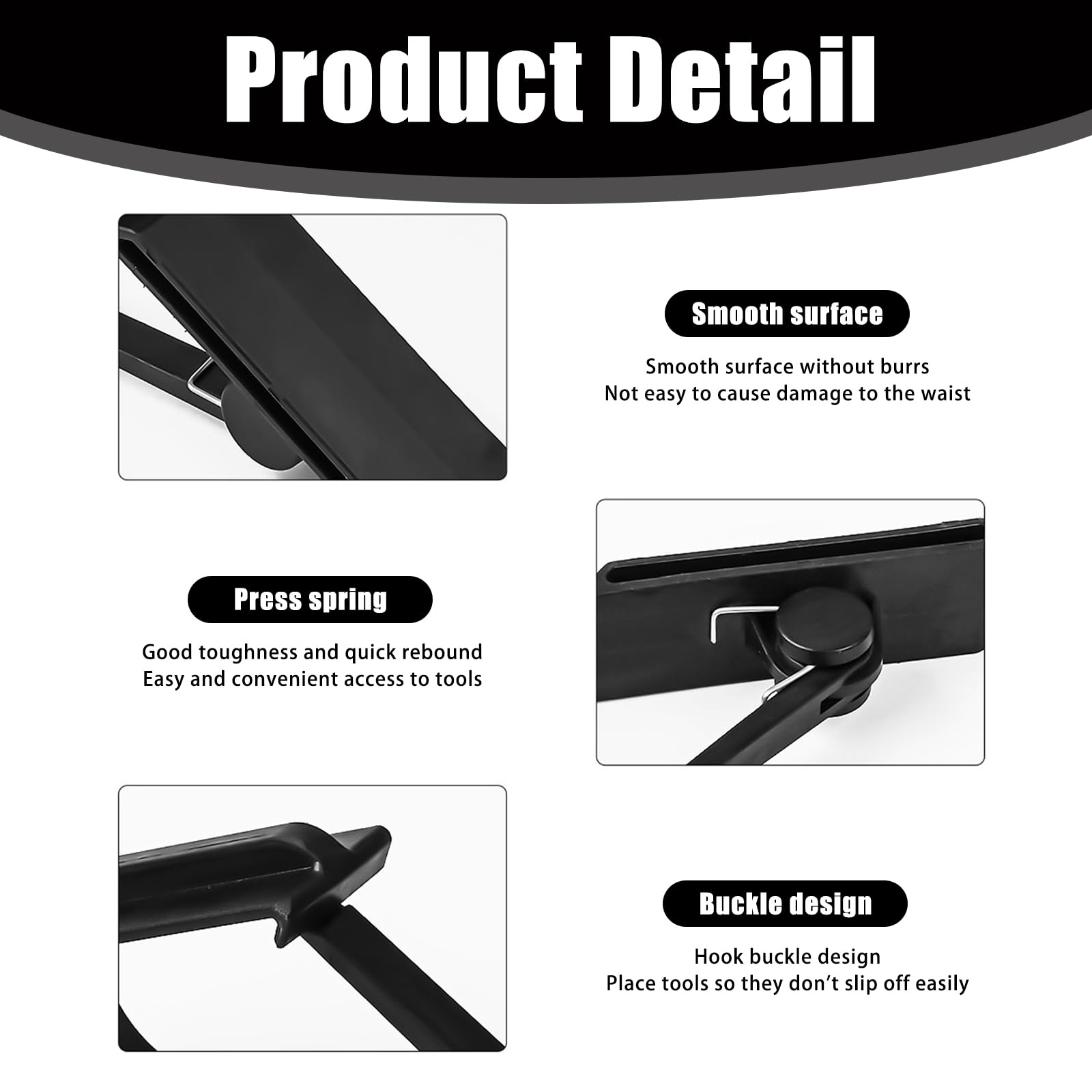 1pcs Universal Tool Belt Hook Black Universal Scaffolding Hook,Integrated Load-Bearing Design,Easy to Hang Electric Wrenches,Electric Drills,Air Nail Guns and Other Tools - Image 3