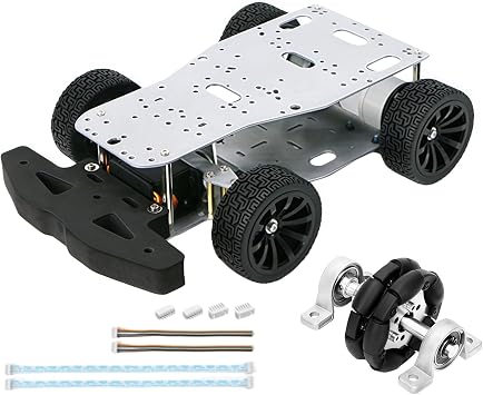4WD Drive Wheel Robot Car R3 Robotic Chassis Kit Aluminum Alloy Hall Encoder RC Tank ROS Programmable STM32 Smart Robot Cars DIY Kit Ackerman & Differential Chassis