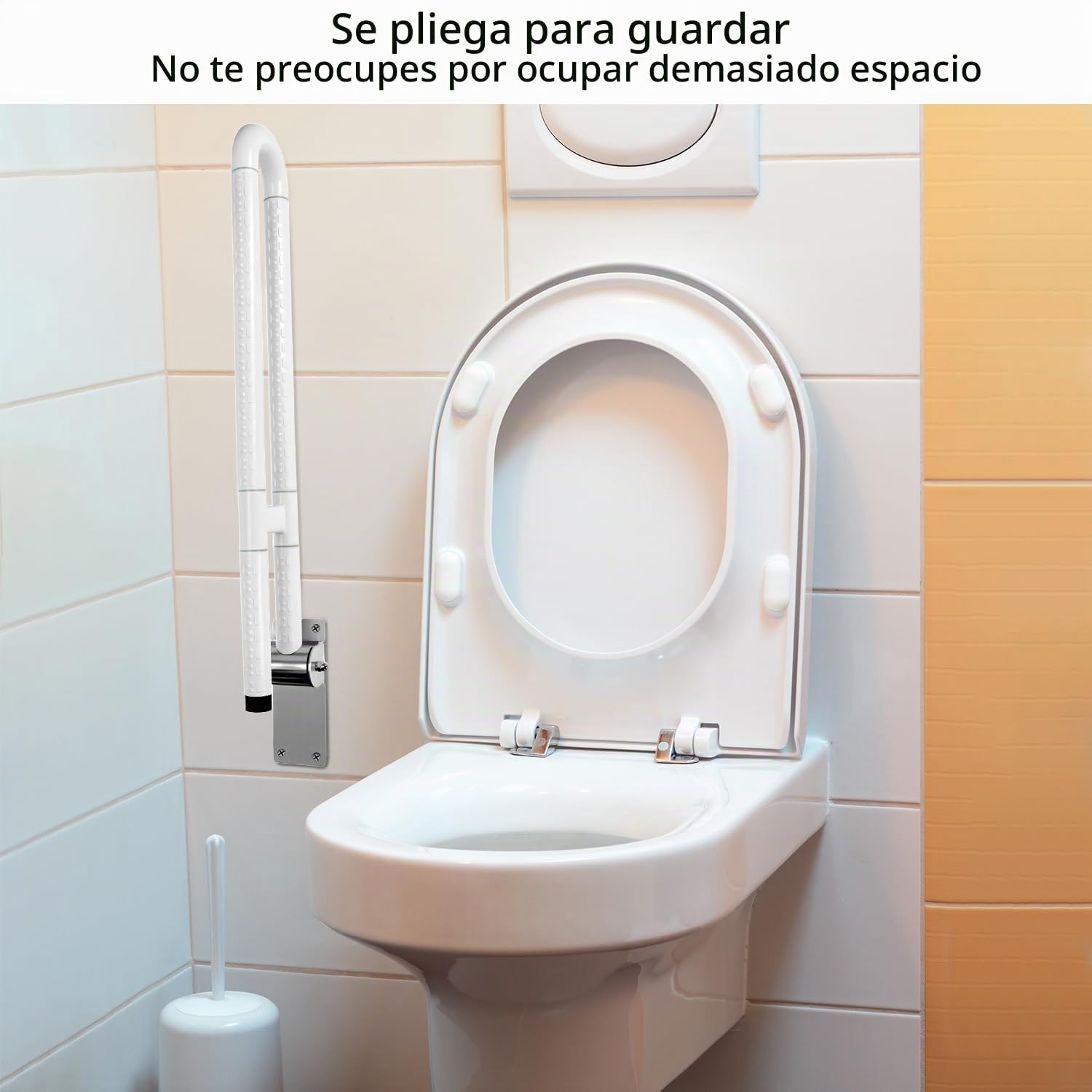 QWORK® asidero baño, plegable, 75 cm, acero inoxidable, capacidad de carga 250 kg