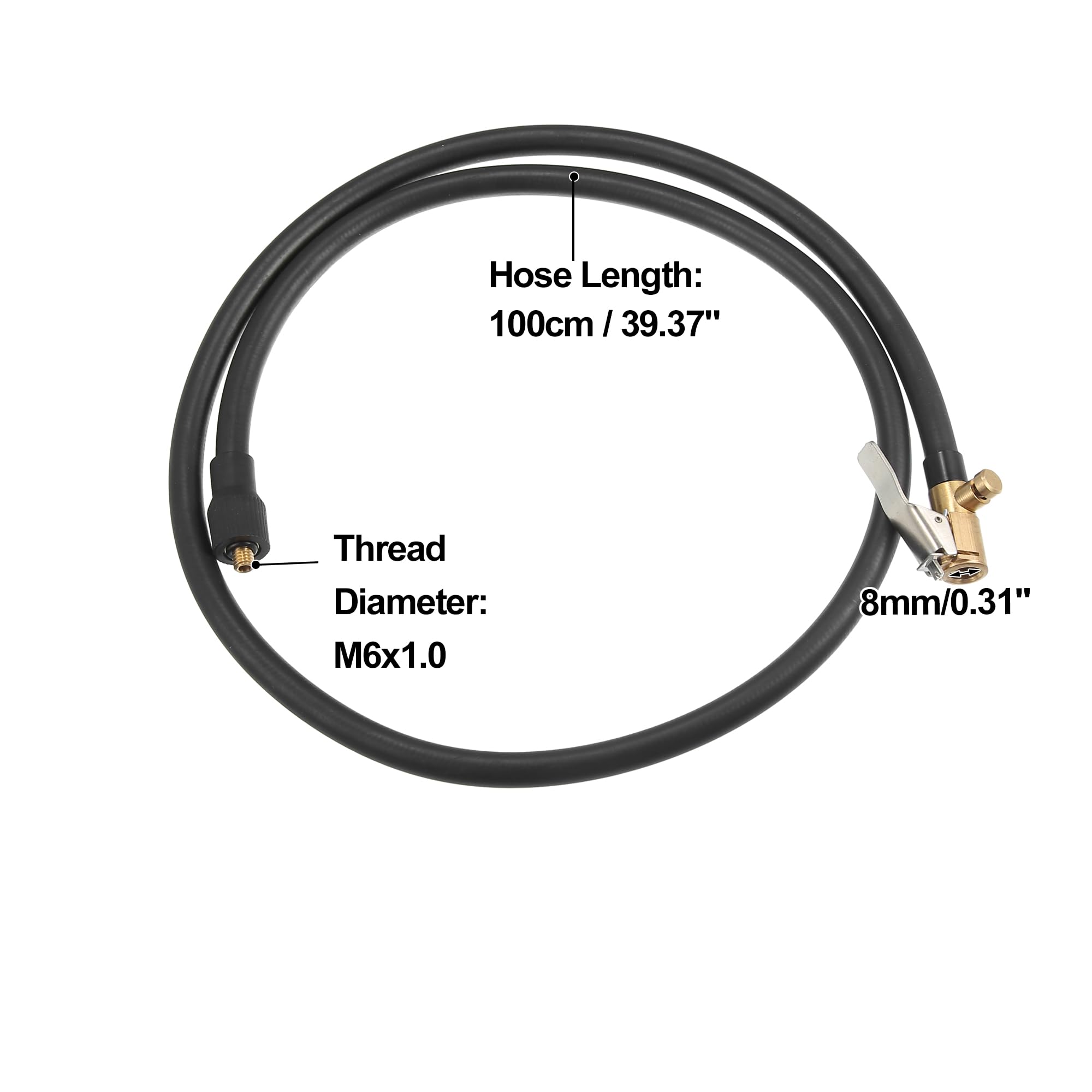 Tuyau de pompe à pied X AUTOHAUX 100 cm 39,37 Pneu Gonfleur Rallonge Tuyau pour Voiture Moto