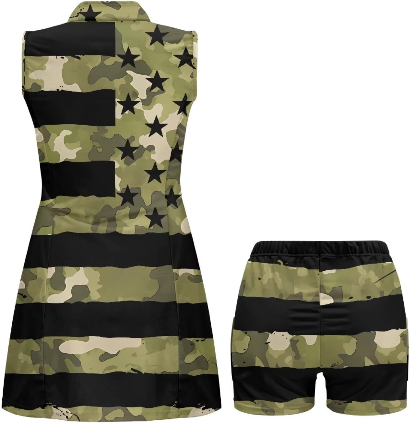 Tennis Dress for Women Sleeveless Golf Dresses with Shorts and Pockets Zip Up Stand Collar Plus Size Fits Summer