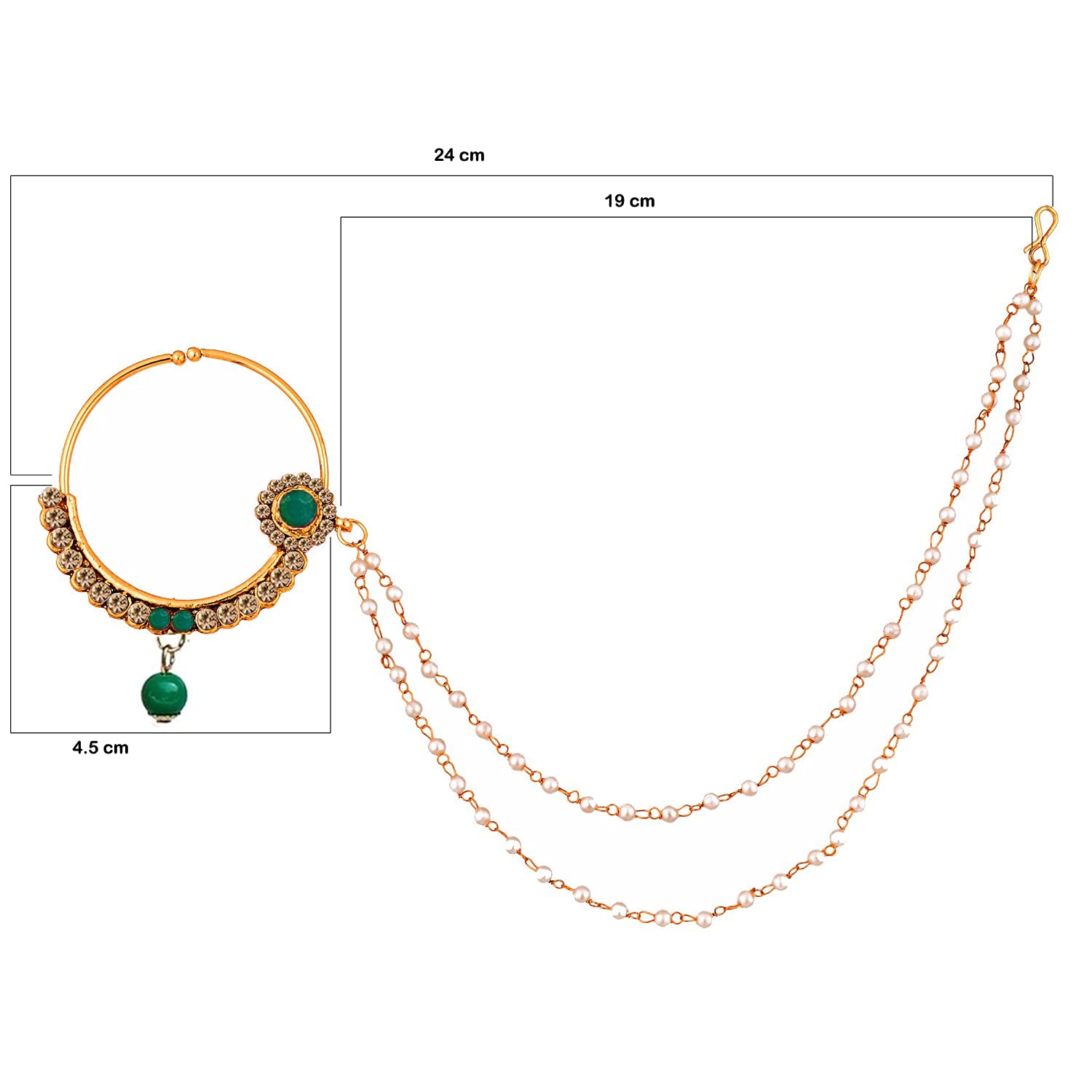 18K Plated Karwa Chauth Wedding Nath for Suhag