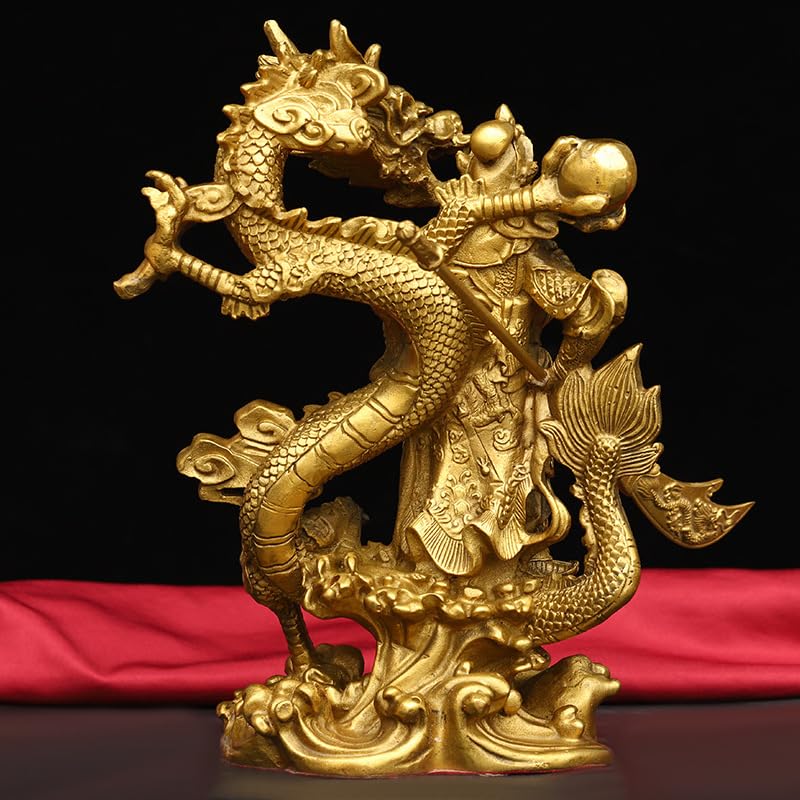 Posąg Buddy do wnętrz kult posągi Buddy Dom Mosiężna statua Guan Gong Ozdoby Bóg bogactwa Guan Yu Figurka Feng Shui rzeźba medytująca statua Buddy Statua Rzeźba