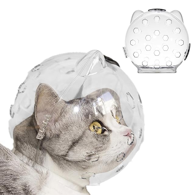 Yusheng Aseo para Gatos, Oreja Gato Transpirable antimordeduras, Burbujas, Cascos Astronauta para Gatos
