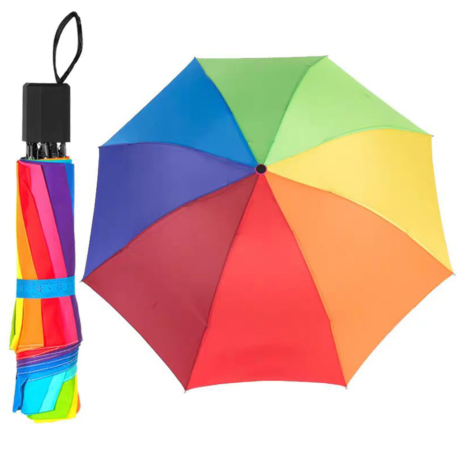 Ombrello pieghevole Rainbow - Accessorio da viaggio compatto ed