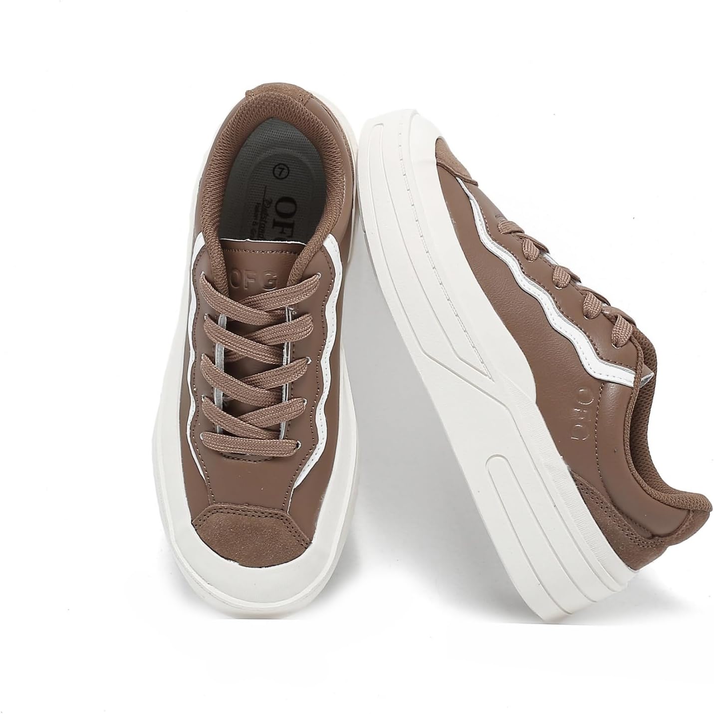 Women's Platform Sneakers-Genuine Leather Casual Walking Shoes-Non Slip Tennis Skate Shoes - Image 5