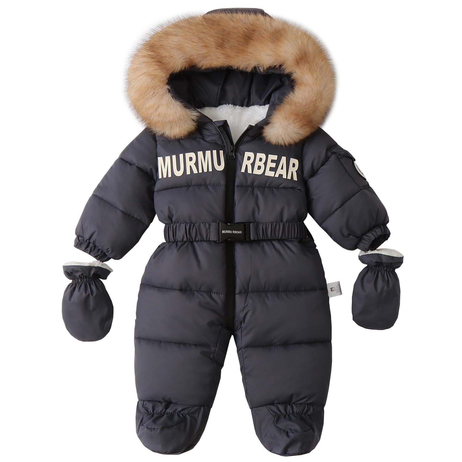 Traje de Nieve Mono Bebé Niños Mameluco de Esquí Niñas Disfraz Mono con Guantes y Fundas de Zapatos para Invierno