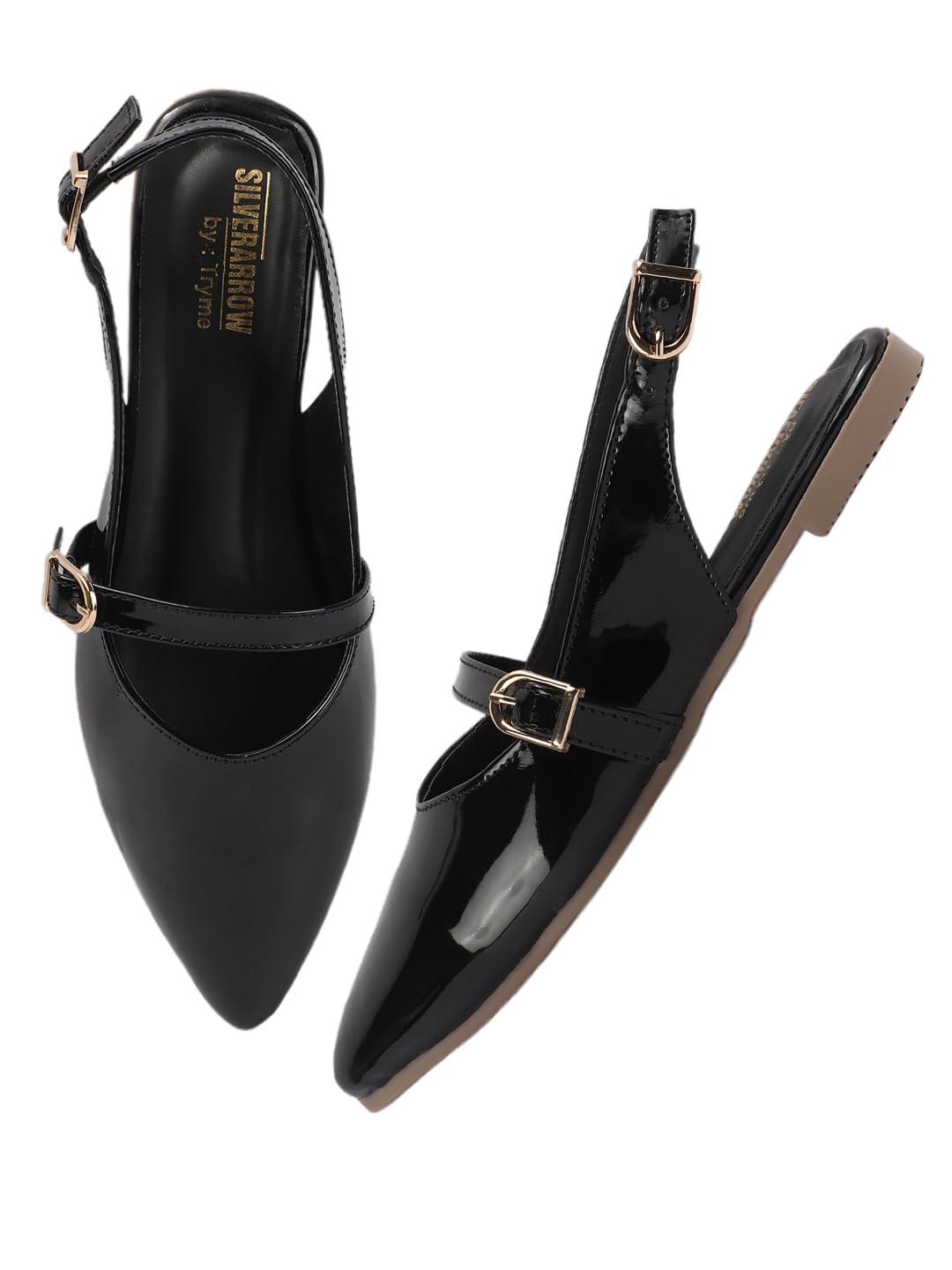SilverArrow womens Sleekmuse Fashion Sandals|Mule Flats With Buckle Closure |Casual Wear