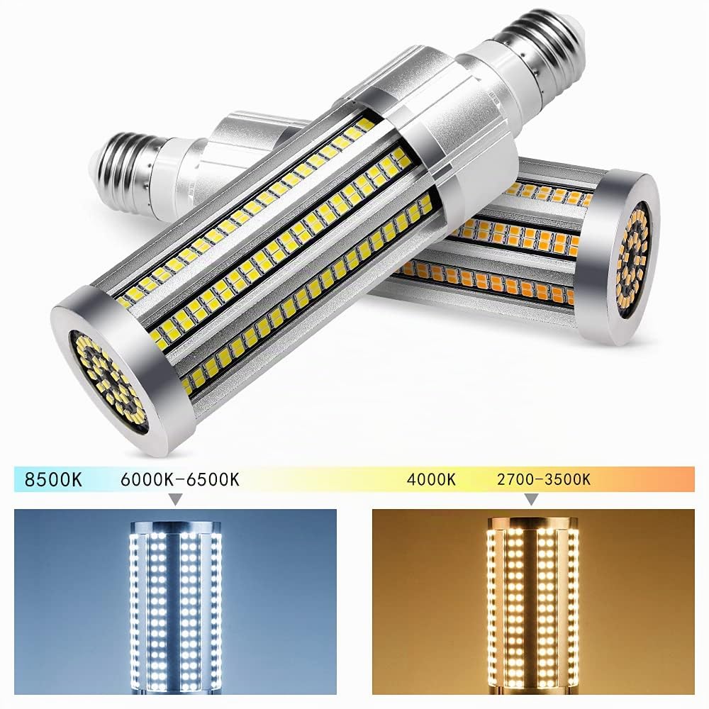 60W Lampadina LED di mais, Luce 6000K Bianco Freddo 7200LM, E27/ E40 Lampadine Mais LED, 500W Lampadine a Incandescenza Equivalenti, Non Dimmerabile (6000K Bianco Freddo)